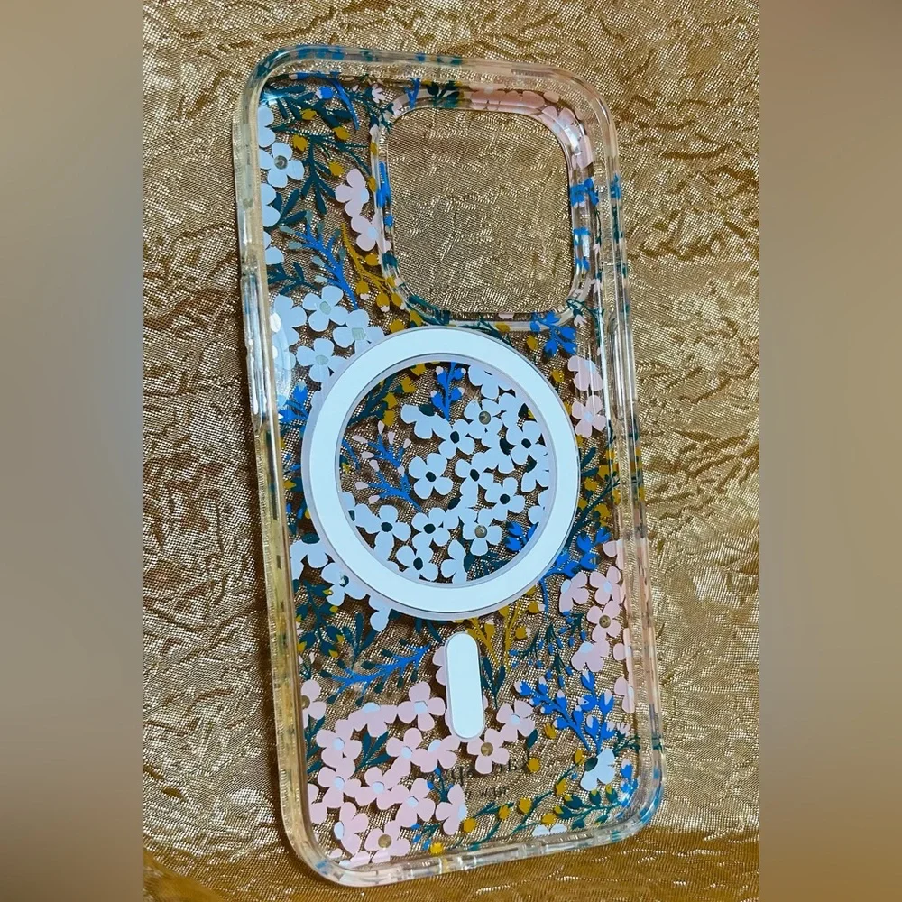 Kate Spade iPhone clear clover with flowers and a little bling